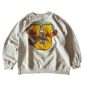 Gray Cotton 90s Vintage Whatsamatta U Bullwinkle Sweatshirt Men’s Large